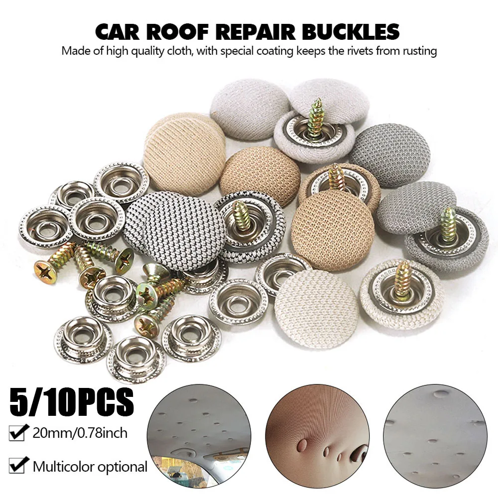 

5/10pcs Car Interior Roof Fixing Buckles Screw Set Headliner Cloth Fabric Rivets Retainer Buckle Fastener Auto Accessories