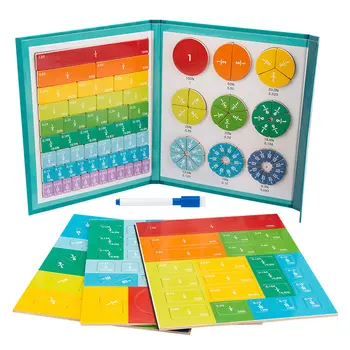 Children Magnetic Fraction Learning Math Toys Wooden Fraction Book Set Parish Teaching Aids Arithmetic Learning Educational Toys 1