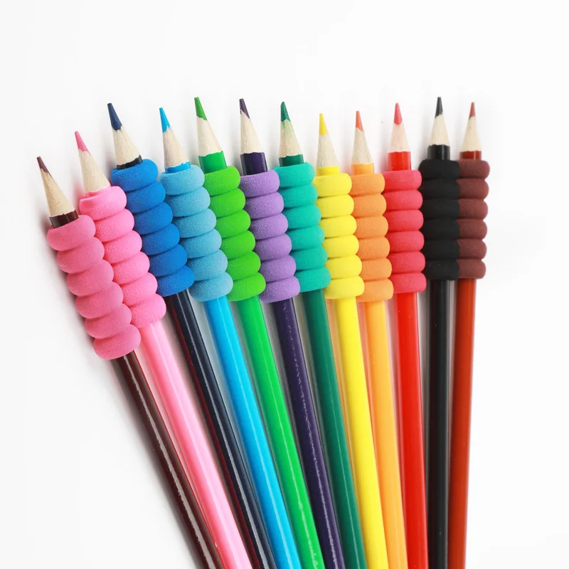 어린이를위한 30pcs 연필 그립 필기 소프트 스폰지 다이아몬드 페인팅 드릴 펜 그립 Anti-slip Finger Guard Corrector Papeleria