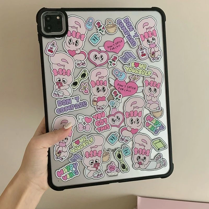

Cartoon Rabbit Acrylic iPad Case for iPad Air 4 Air 5 10.9inch iPad Pro 2020 2021 2022 11inch 12.9inch Protective Cover Shell