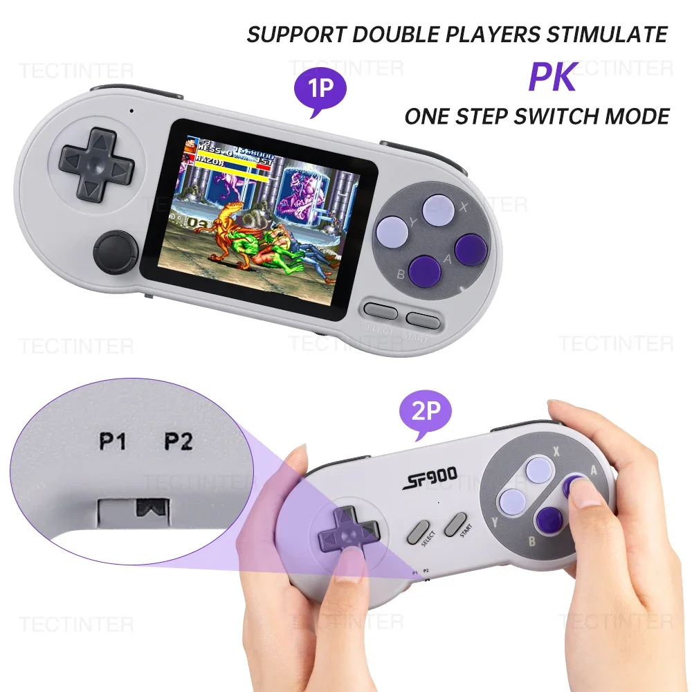 Video Game Console SF2000 Portable Handheld 3 inch IPS Screen Built-in 8000+ Games Retro TV Player AV Output
