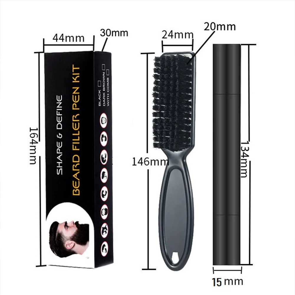 Mustache Repair Pencil Waterproof Beard Shaping Filler Pen Double Head Barber Pencil Coloring Tool for Men for Cosmetic Styling