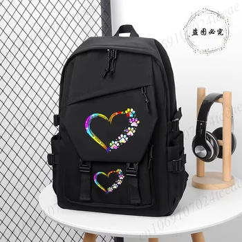 School Backpack for Students Colorful Paw Heart Design Daily Bagpack Back To School Backpacks for Girl Outdoor Sport School Bag 1
