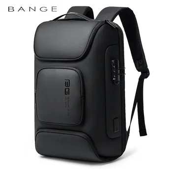 BANGE 패션 도난 방지 대용량 USB 충전 백팩, 방수 옥스포드 캐주얼 여행 가방, 남성 Mochila, 새로운 스타일