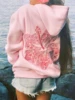 Preppy Embroidery Hibiscus Print Hoodies for Teen Girls Women Long Sleeve Oversized Graphic Pullover Sweatshirt Top Y2K Cute 5