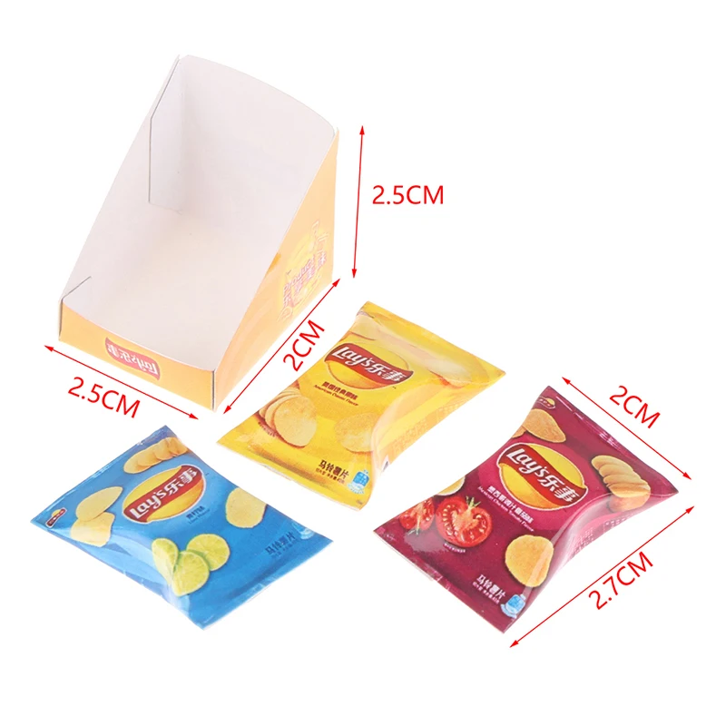 1Set Kawaii Mini Simulation Potato Chips Model Dollhouse Miniature Play Kitchen Food Doll Pretend Toys