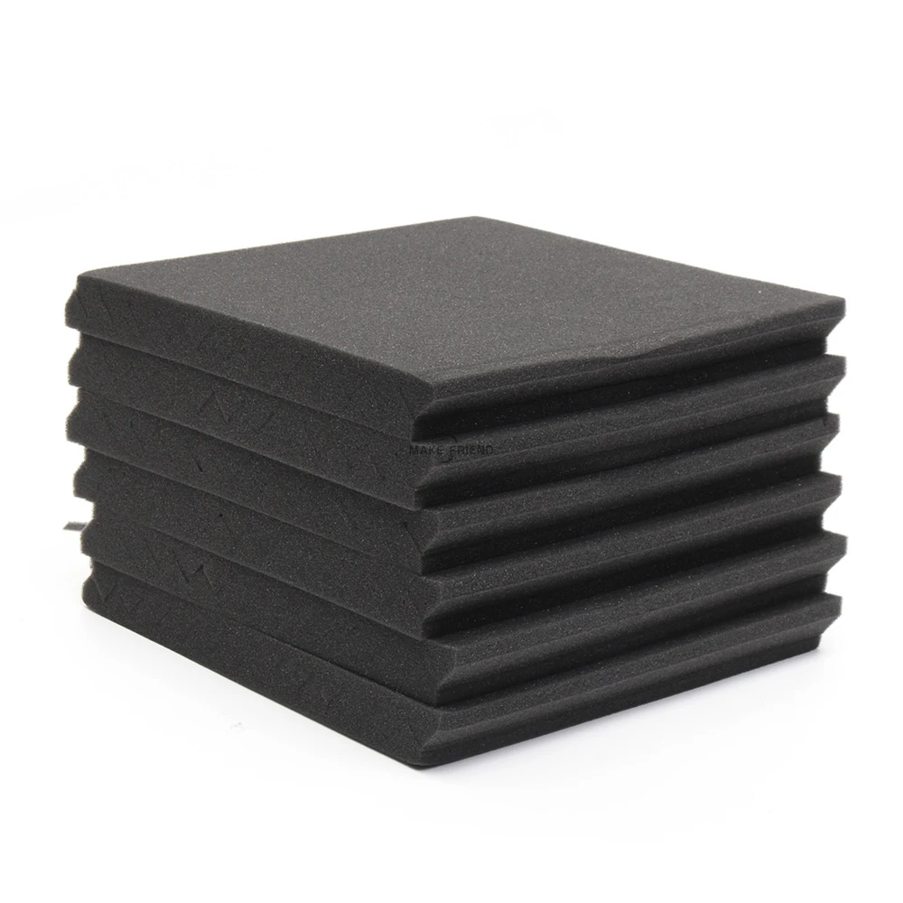 Make friend 12PCS 300x300x25mm Acoustic Foam Sound Insulation Panels for KTV Bar Soundproofing Studio Wedges Sound Proofing