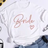 New Evjf T-shirts Hen Party Team Bride Women Casual T-shirt Girl Wedding Party Tops Black Pink Tee Bachelorette Party Clothes 4