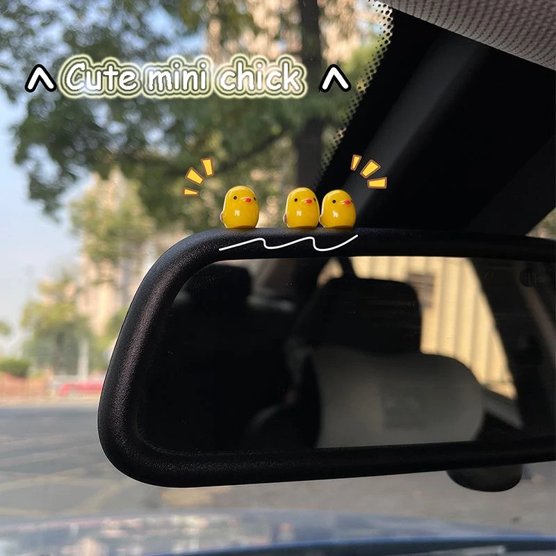 5/10/20PCS Cute Mini Chicken Car Interior Decoration Auto Rearview Mirror Dashboard Ornaments For Woman Man Gift Car Accessories