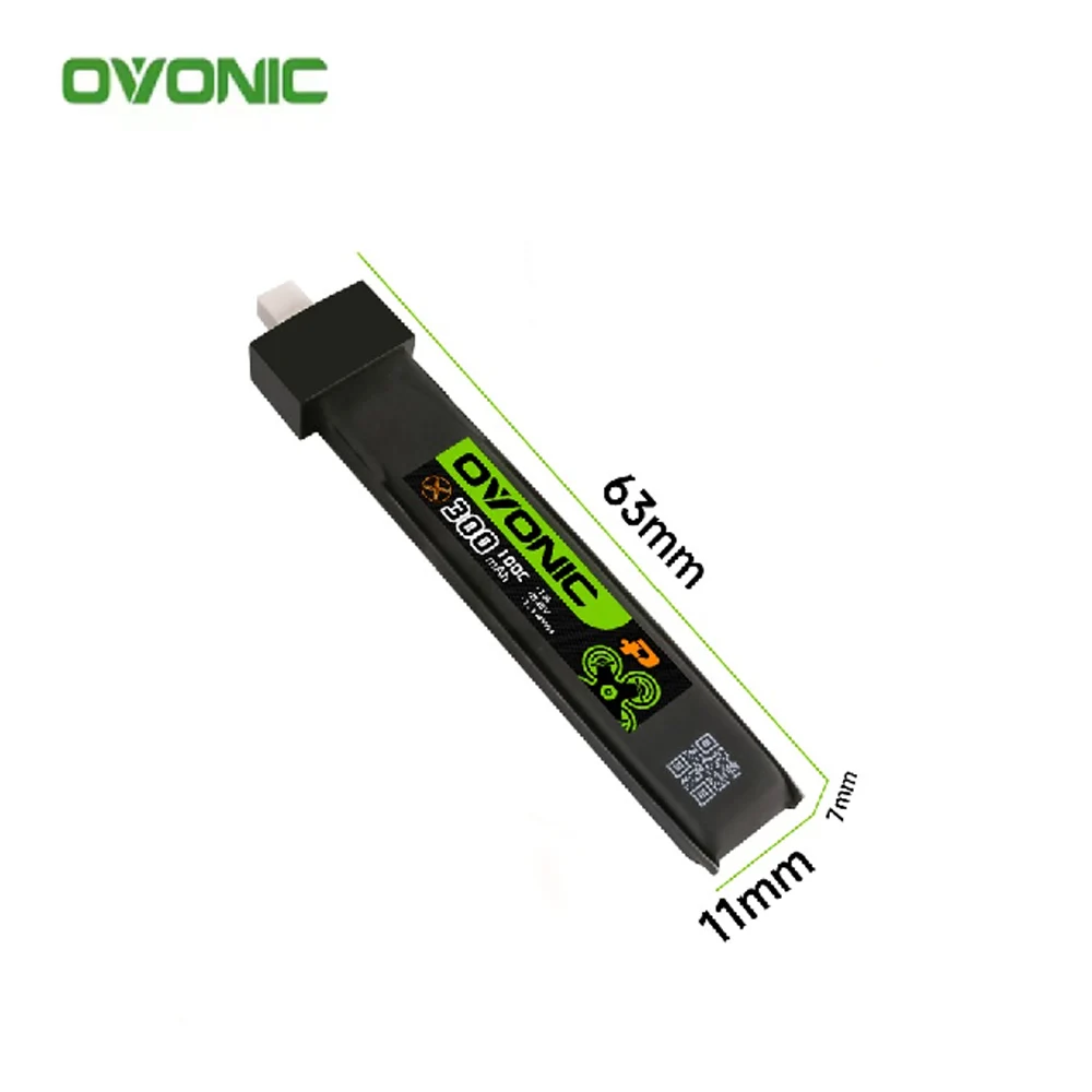 Connecteur BT2.0 en gros plan sur batterie LiPo 1S 300mAh 450mAh 550mAh pour drone RC