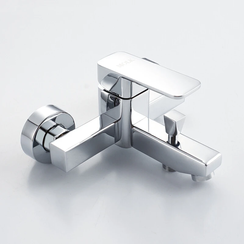 Modern Single Handle Tub Filler Faucet Hot & Cold Water Mixer Shower Tap Wall Mounted Zinc Alloy Triple Bathtub