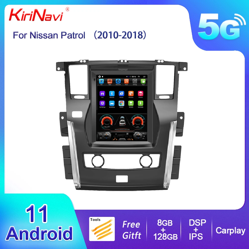 

Вертикальный экран KiriNavi в стиле Тесла Android 13 автомобильный DVD мультимедийный плеер для Nissan патруль автомобильное радио GPS навигация 2010-2018