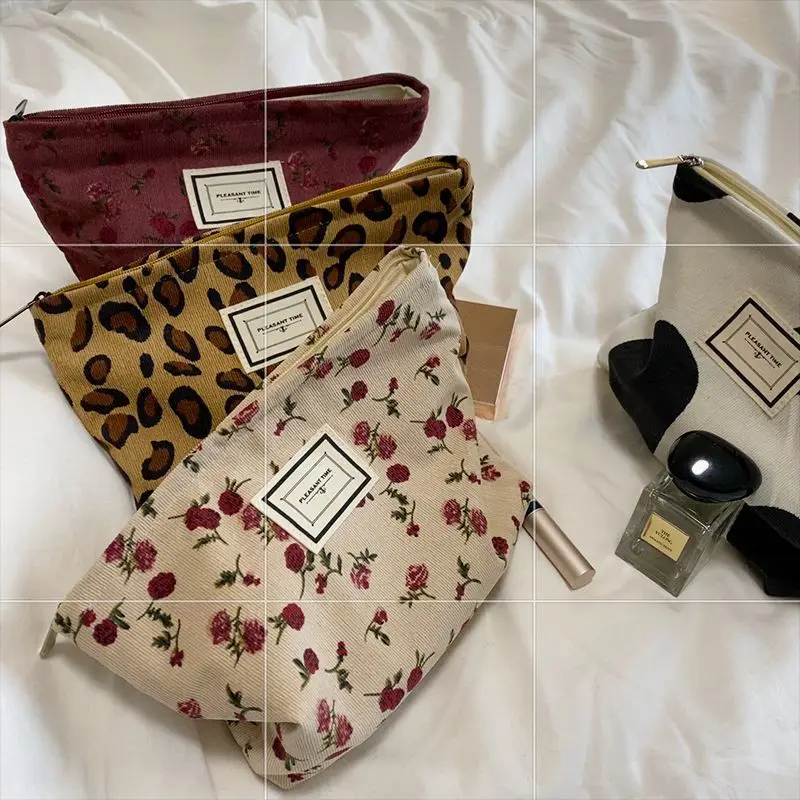 Large Women Leopard Cosmetic Bag Canvas Waterproof Zipper Make Up Bag Travel Washing Makeup Organizer Beauty Case 2024 6
