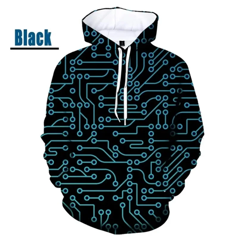 thumbnail image 1 of Sudadera con capucha para hombre y mujer, con estampado completo de circuito, cuello redondo, informal, de talla grande, para otoño e invierno, 1 of 5