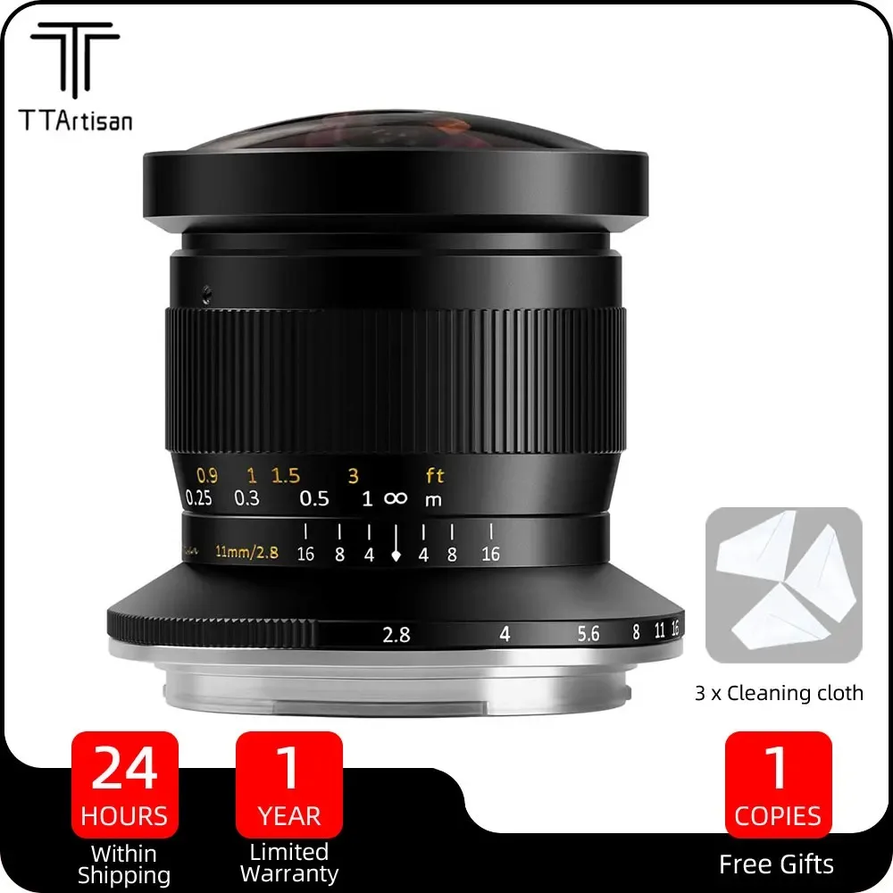 

TTArtisan 11mm F2.8 MF Fisheye Lens Full Frame Ultra-Wide for Sony E Canon R Fuji GFX Nikon Z Leica L M mount Cameras Lenses