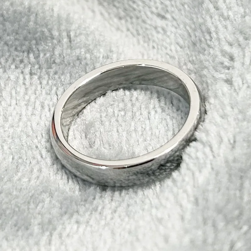 18K Gold-Plated Stainless Steel Rings Couple Wedding Rings 4mm