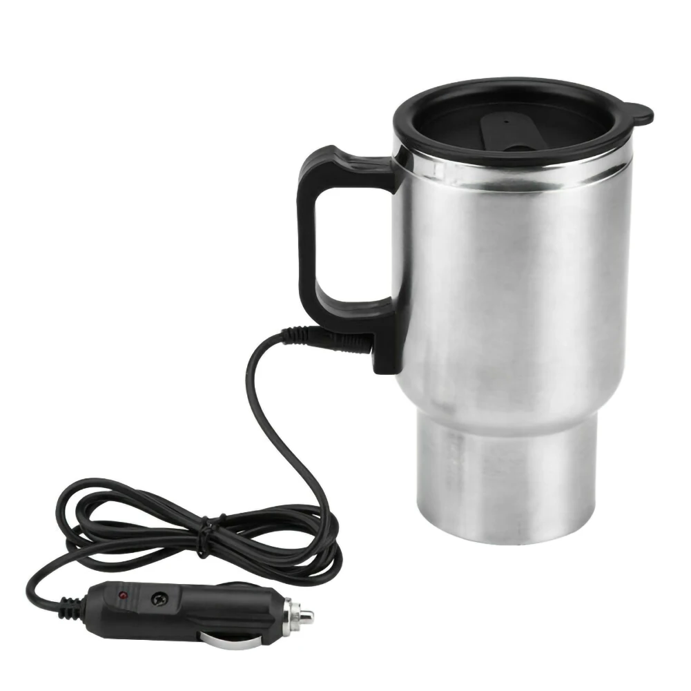 

High-quality 500ML Car Based Heating Stainless Steel Cup Kettle Auto Water Heater Kettle Travel Coffee Tea Heated Mug Hot Sale