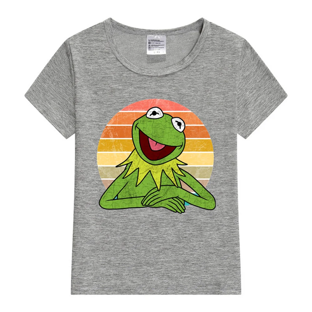 Kermit The Frog Kids T-Shirt 2024 FashionT Shirt Girls Boys Cartoon Style T-Shirt Toddler Tees Tops Summer Funny Kids Clothes 2