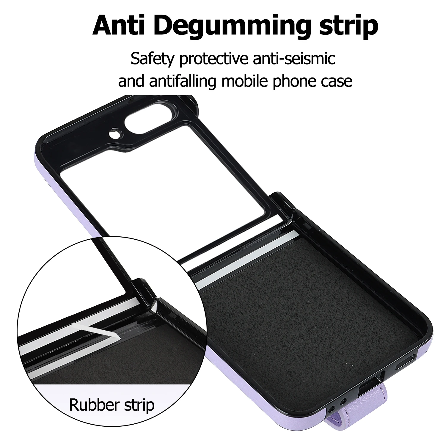 For Samsung Galaxy Z Flip 5 4 3 Case Elegant Soft Plain Leather Wrist Strap Holder Shockproof Protective Back Cover Accessories