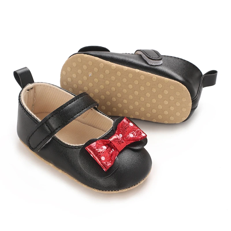 Spring And Autumn Baby Bow Princess Shoes Newborn One Year Old Female Baby Cannot Step Off Shoes 4