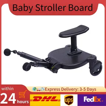 25KG Universal Baby Strollers Step Board Adapter with Seat Standing Plate Riders Buggy Board Child Trailer for 3-7 Years Black 1