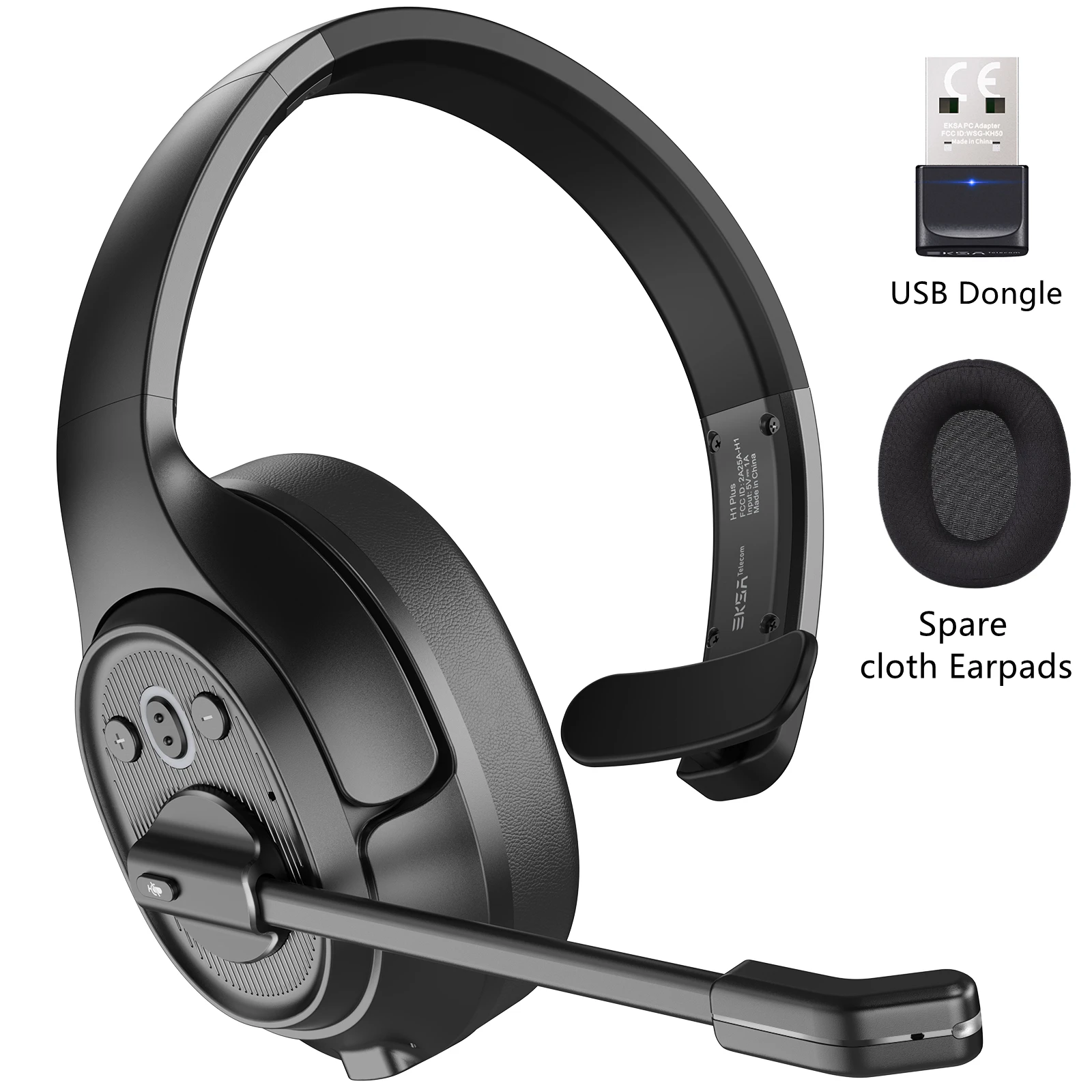 EKSA-auriculares inalámbricos H16, cascos con Bluetooth 5,2, micrófono AI  ENC, 35H de tiempo de