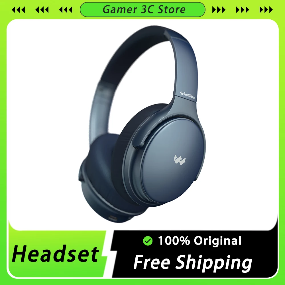 

WhatPlus W1 Wireless Headset HiFi Active Noise Reduction Wireless Bluetooth Earphone Long Battery Life Headset Bluetooth5.2 Pc