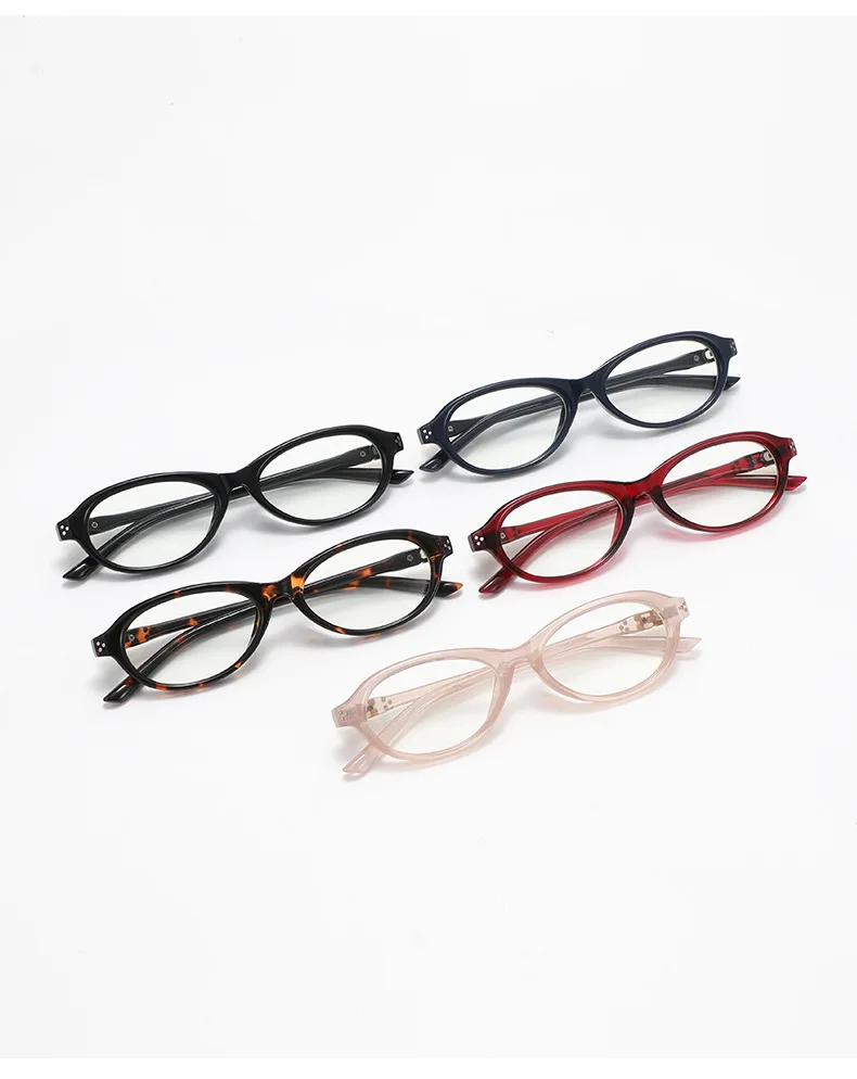 Myopie-Brille, elliptischer Rahmen, lichtempfindlicher Farbwechsel, kleiner Rahmen ohne Make-up, Anti-Blaulicht-Modebrille 6085 – Detail 5