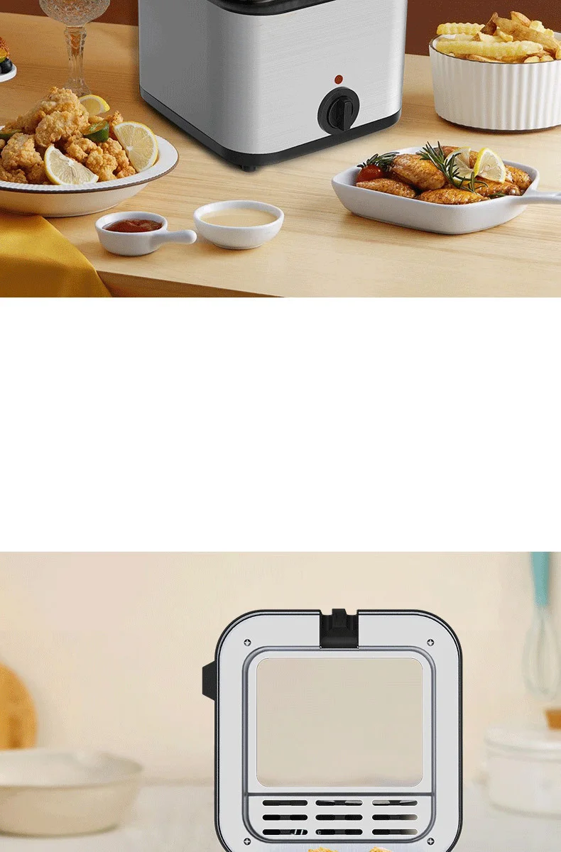 Description Picture 6 of itemElectric Fryer 1PC Large Capacity Home Chicken Fillet French Fries Fryer All-in-One Deep Fryer Kitchen Appliances
