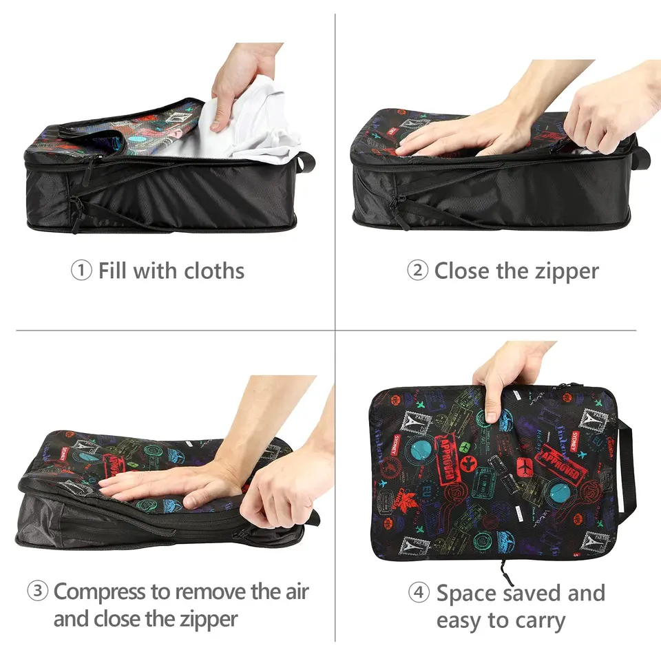Set Di 4 Cubi Da Imballaggio A Compressione, Ultraleggeri, Per