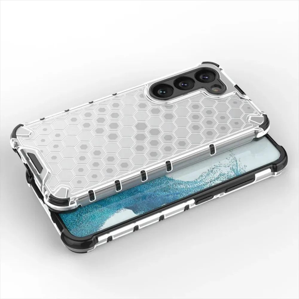2-in-1 Full Protection Shockproof Translucent Phone Case with Hard Armor Cover