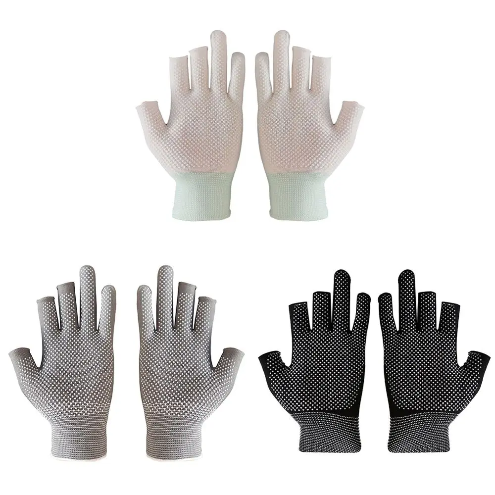 Summer Ice Cool Open/Half Fingers Sport Nylon Fishing Gloves Cycling Gloves Three Fingers