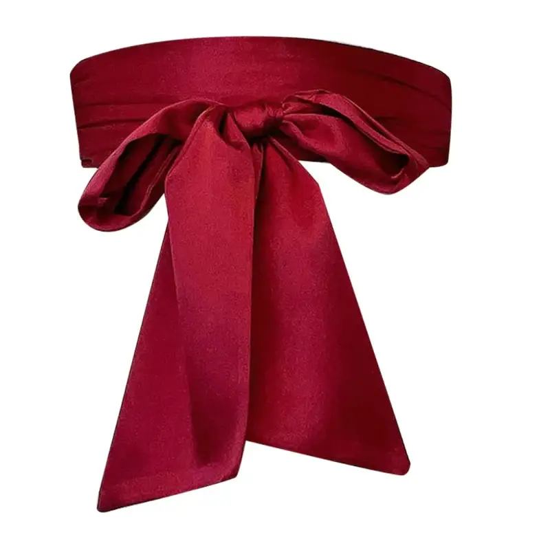 Satin Silk Bow Corset Waist Belt Wide DIY Bowknot Fabric Ribbon Cummerbunds Decorative Waist Cover For Women Lady Girl Bridal - Image 15