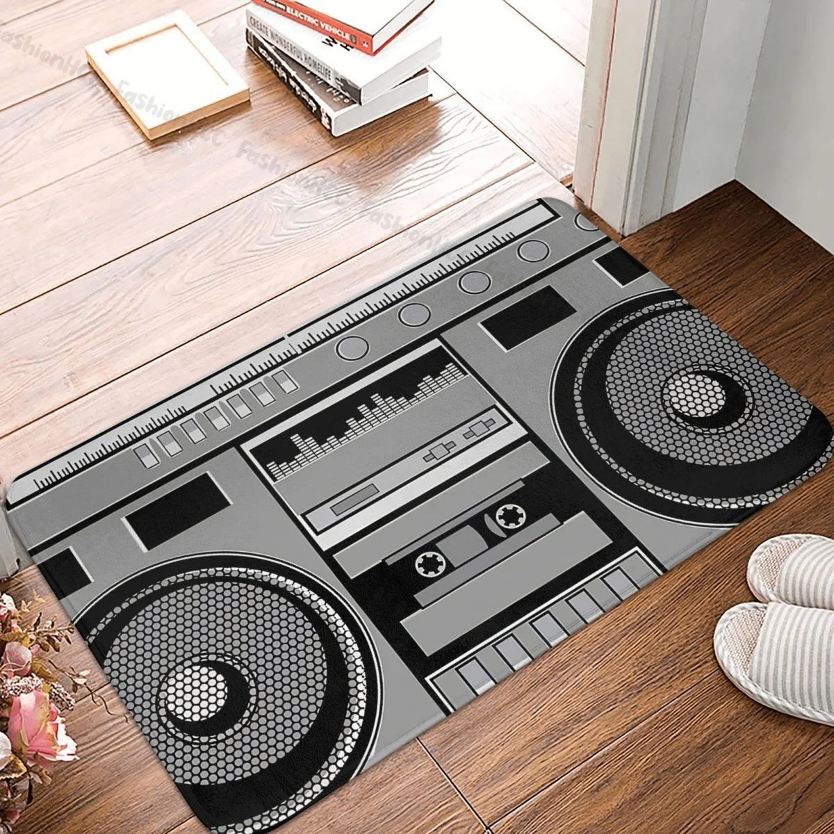 Boom Box Musica Zerbino Antiscivolo Vintage Anni '80 Hood Blaster Bagno Tappetino Da Cucina Tappeto Da Preghiera Arredamento Moderno Per Interni