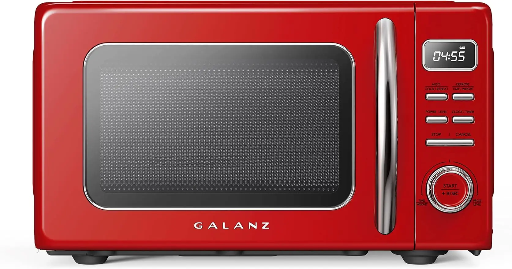 

Galanz GLCMKZ07RDR07 Retro Countertop Microwave Oven with Auto Cook & Reheat, Defrost, Quick Start Functions, Easy Clean Red