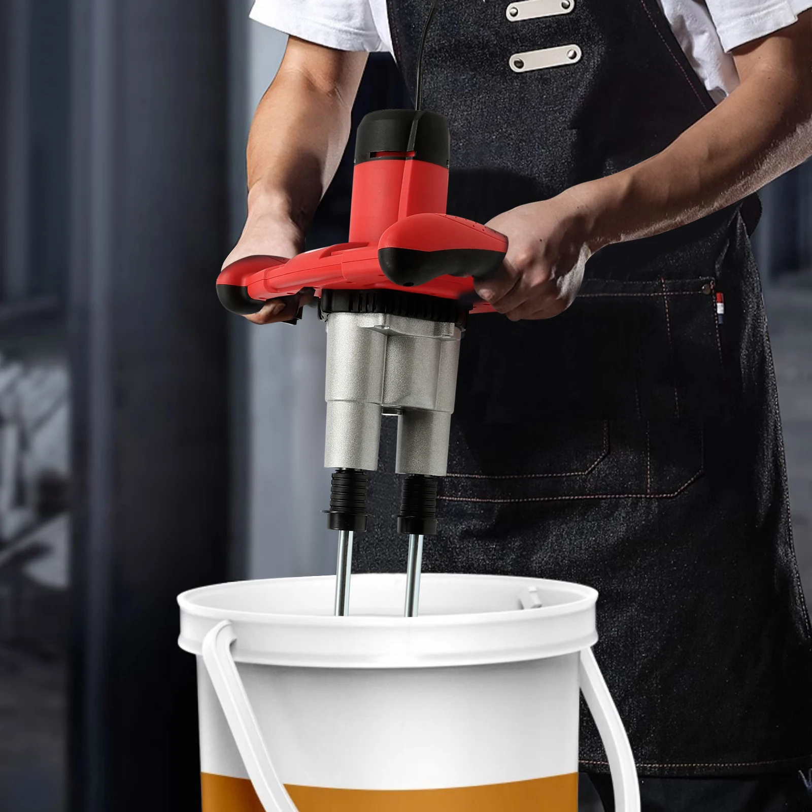 2800W Handheld Paint and Mortar Stirrer Corded Electric 2-Gear Concrete Mixer 6 Speeds Optional Red/Green US/EU Standard 110V gz120 s digital display cantilever laboratory electric mixer overhead stirrer lab stirrer mixer 110v 220v 120w 20l 0 10000mpas