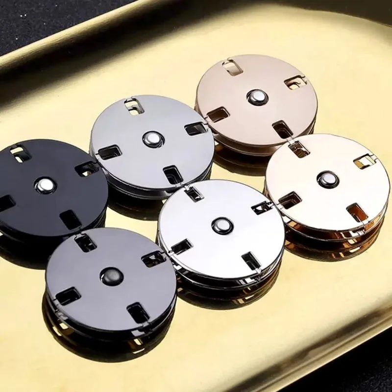 10pcs Metal Color Concealed Buckle Coat Windbreaker Down Jacket  Accessories Small Fragrance Style Invisible Snap Buttons 2