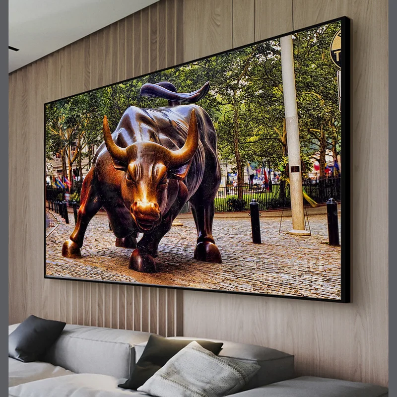 

Abstract Street Art Bull Canvas Painting Artwork Posters and Prints Modern Nordic Wall Picture For Living Room Home Decoration