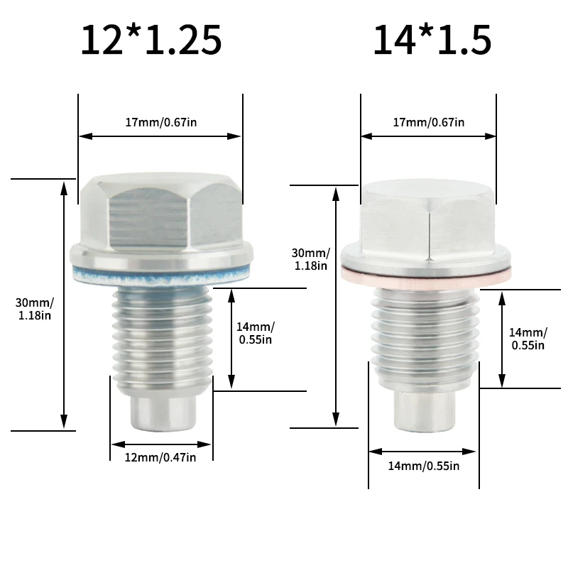 Oil drain plug gasket stainless steel engine magnetic oil drain plug screw nut bolt oil pan screw M12*1.25/M14*1.5