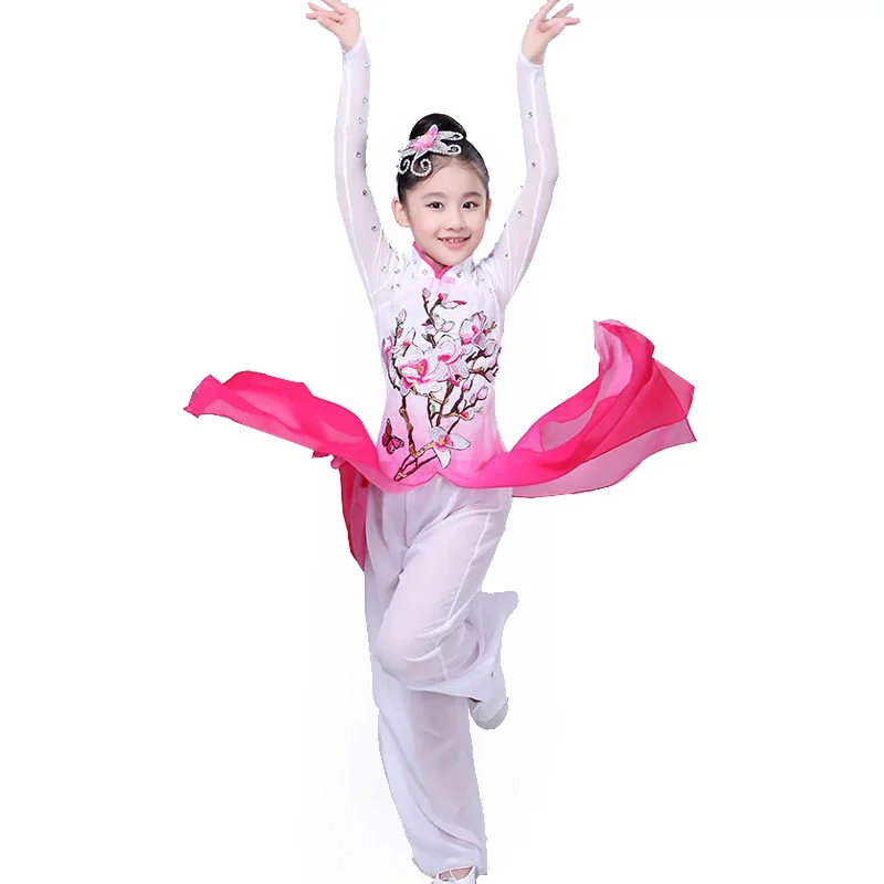 New Chinese costume hanfu new children's classical stage costumes umbrella dance ethnic girls Yangko clothing fan dance