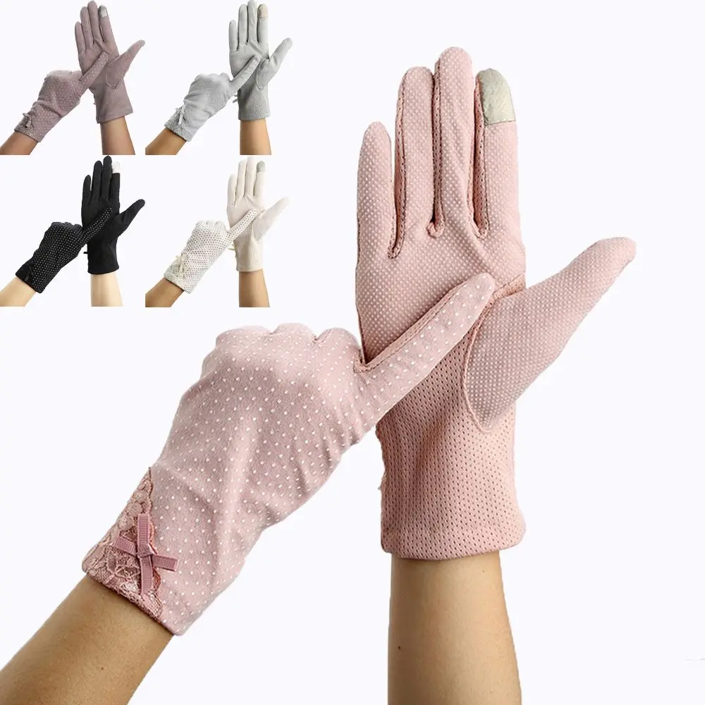 

Перчатки для вождения кружевные, Нескользящие эластичные защитные перчатки для сенсорного экрана, с защитой от ультрафиолета, для лета и весны