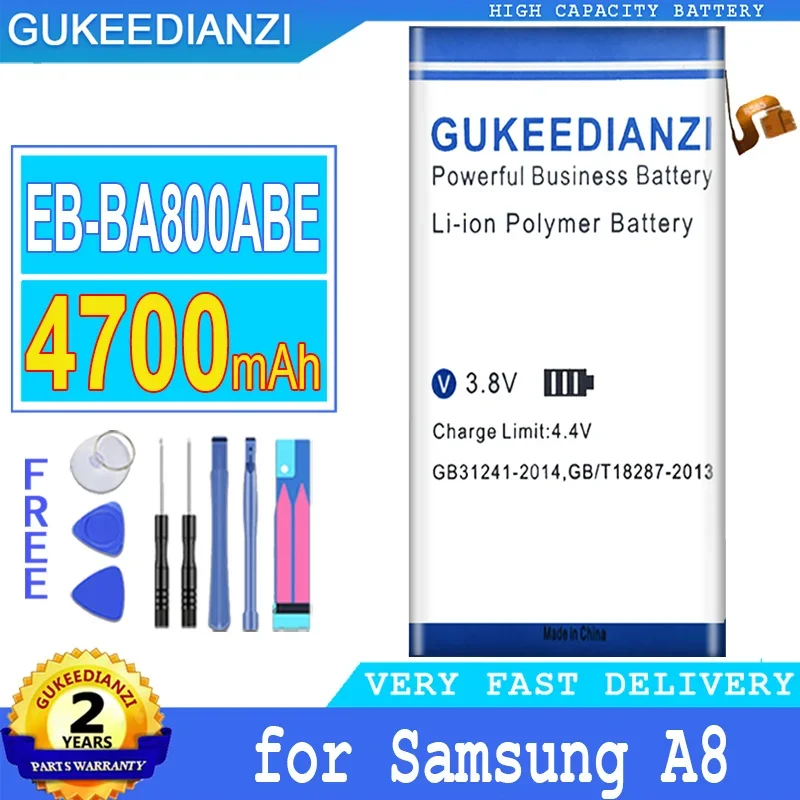 

Аккумулятор GUKEEDIANZI для Samsung Galaxy, аккумулятор большой мощности, бесплатные инструменты, версии A8, A8000, A800F, A800S, A800YZ, 4700 мАч, новый