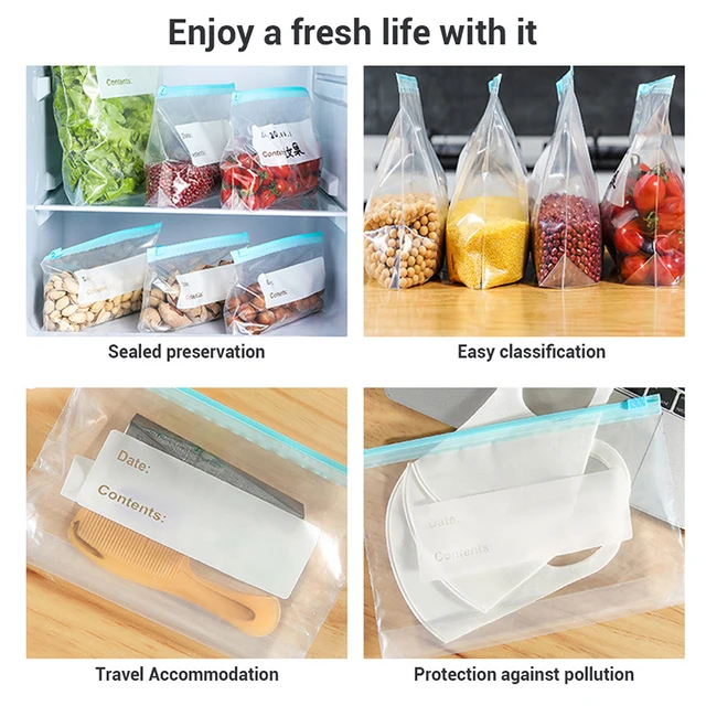 Reusable Storage Bags For Marinate Food Vegetable Meat Fruit Containers  Fresh-keeping Bag Food Storage Ziplock Bag Vegetable - AliExpress