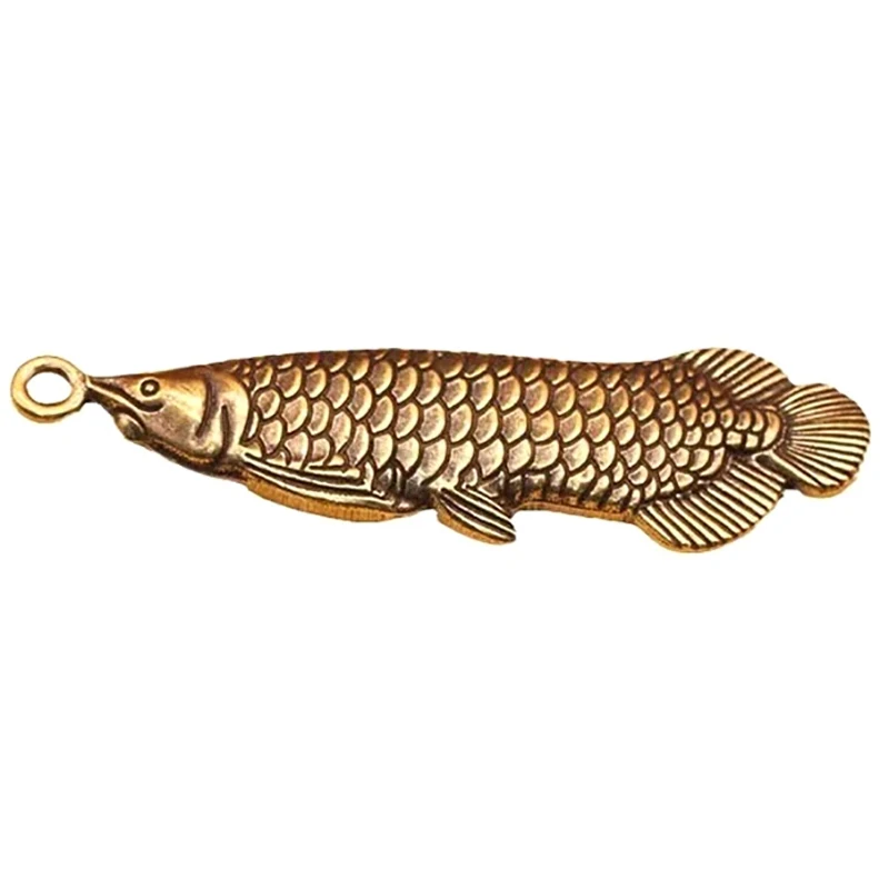 1PCS Retro Charm Brass Fish Charms Pendant DIY Ornament Miniature Keychain Jewelry Home Decoration Craft Souvenir Gift