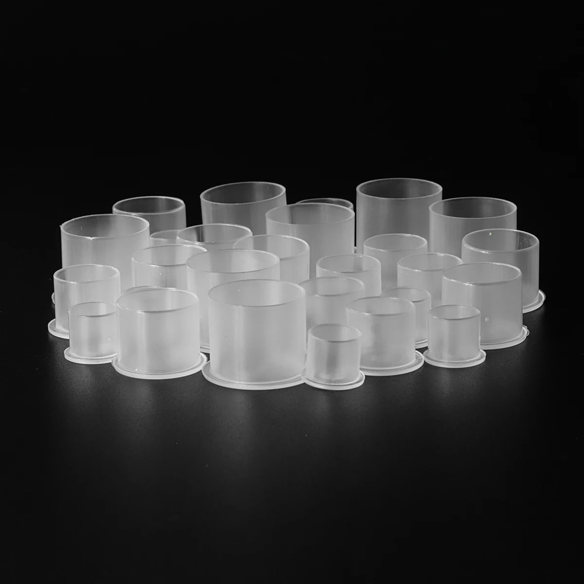Tattoo ink caps 1000pcs S/M/L/XL disposable with base clear plastic pigment permanent makeup container