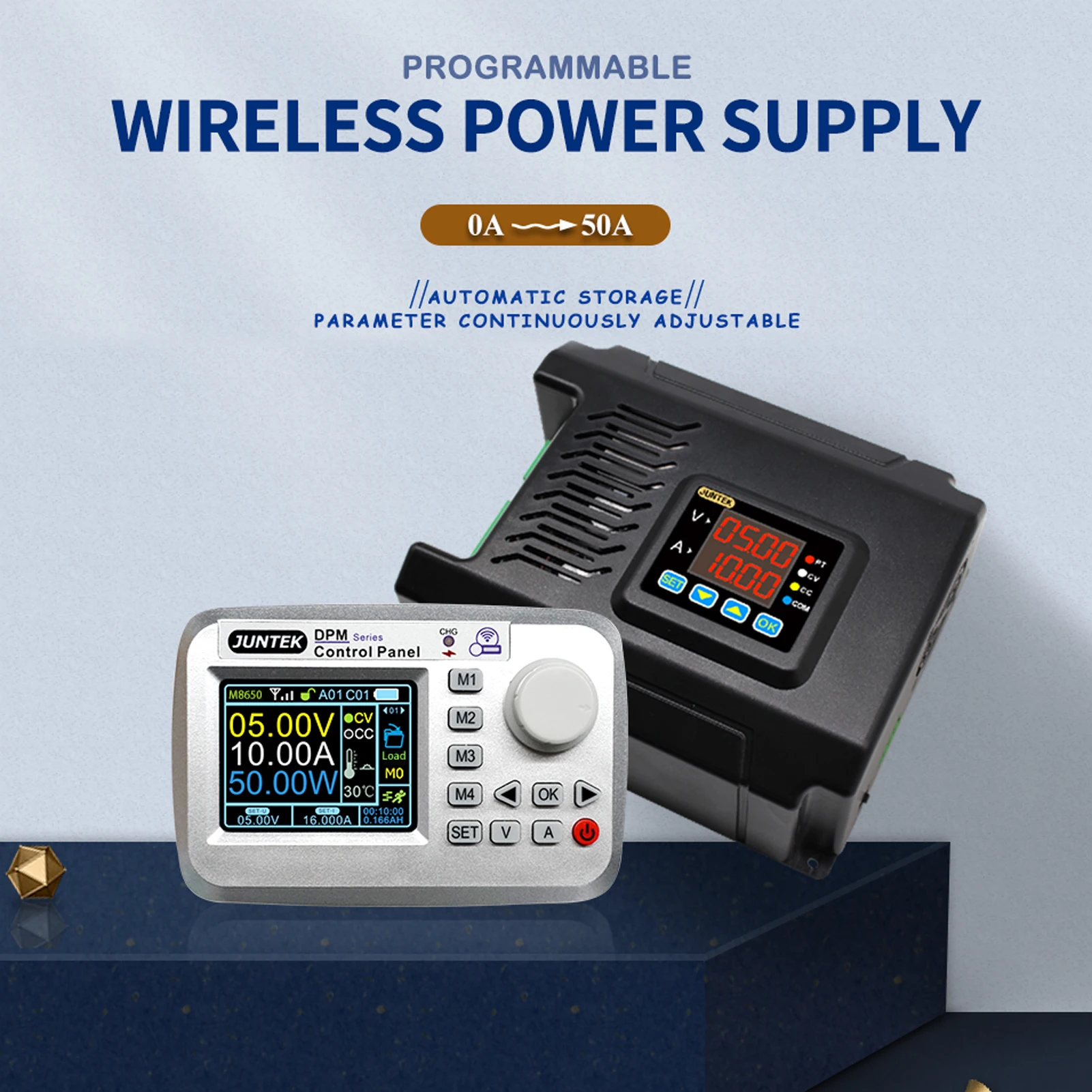 JUNTEK DC-DC 전원 공급 장치 전압 전류 조정기, 프로그래밍 가능한 벅 모듈, DPM8650, 75V, 50A, 3000W, 485 리모컨 전압계 