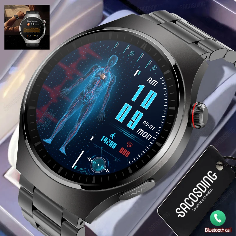 

New Fashion Smart Watch Men ECG+PPG Bluetooth Call 466*466 AMOLED 1.43 Inch Full Touch Screen Smartwatch Heart Rate Sports Watch