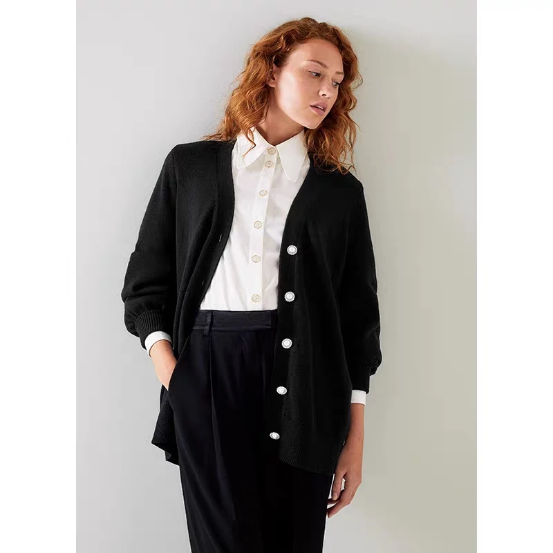 

Black V Neck Oversize Open Cardigan XS S M L XL