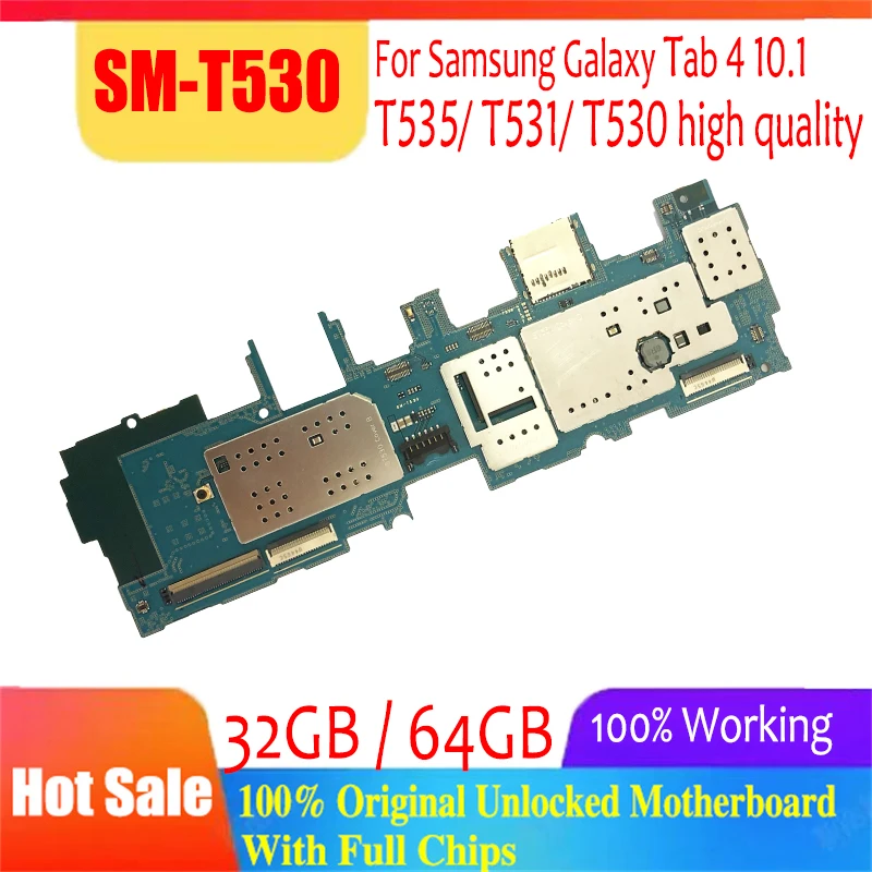 100% Original Mainboard For Samsung Galaxy Tab 4 10.1 T530 T535 T531 ...