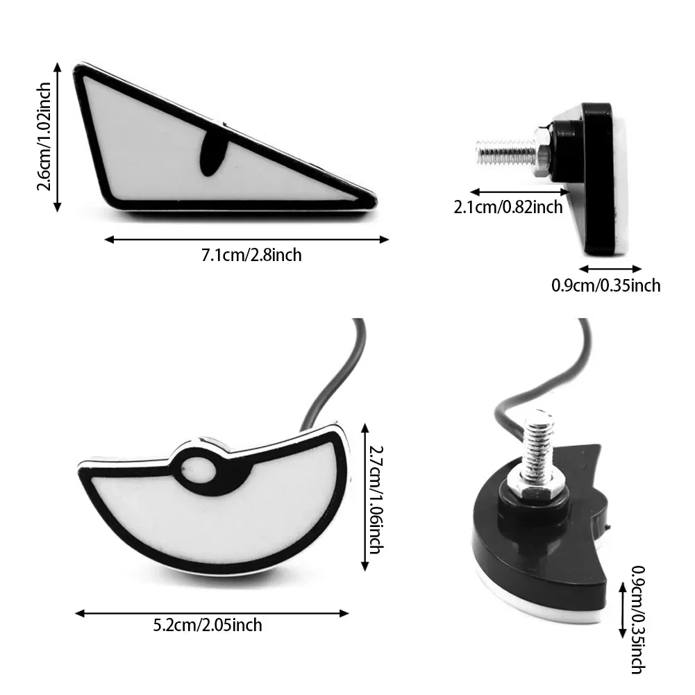 Motorcycle LED Triangle Half Circle Devil Eye Lights 1Pair Car Tail Decorative Lamp Mini Eagle Eye Lamp Exterior Accessories Motorcycle Led Lights Motorcycle Accessories Car Led Lights